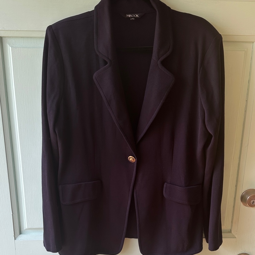 Misook Women's Navy single button Blazer